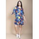 Vestido Curto Plano Estampa Maré Vibrante