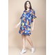 Vestido Curto Plano Estampa Maré Vibrante