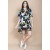 Vestido Curto Pataxô Viscose Mullet Decote V Estampa Jardim Noturno