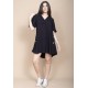Vestido Curto Pataxô Viscose Mullet Decote V Preto