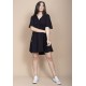 Vestido Curto Pataxô Viscose Mullet Decote V Preto