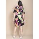 Vestido Curto Pataxô Viscose Mullet Decote V Estampa Noite Botânica