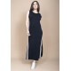 Vestido Midi Fenda Lateral Track Dress Preto