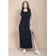 Vestido Midi Fenda Lateral Track Dress Preto
