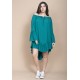 Vestido Curto Viscose Com Babados Verde