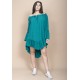 Vestido Curto Viscose Com Babados Verde