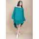 Vestido Curto Viscose Com Babados Verde