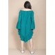 Vestido Curto Viscose Com Babados Verde