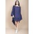 Vestido Curto Viscose Com Babados Azul Marinho