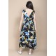 Vestido Regata Longo Peri Viscose Camadas Estampa Jardim Noturno