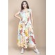 Vestido Regata Longo Peri Viscose Camadas Estampa Aurora Suave