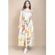 Vestido Regata Longo Peri Viscose Camadas Estampa Aurora Suave