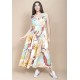 Vestido Regata Longo Peri Viscose Camadas Estampa Aurora Suave