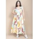 Vestido Regata Longo Peri Viscose Camadas Estampa Aurora Suave