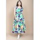 Vestido Regata Longo Peri Viscose Camadas Estampa Brisa do Mar