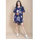 Vestido Curto Pataxô Viscose Mullet Decote V Estampa Festa das Flores