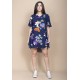 Vestido Curto Pataxô Viscose Mullet Decote V Estampa Festa das Flores