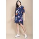 Vestido Curto Pataxô Viscose Mullet Decote V Estampa Festa das Flores