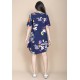 Vestido Curto Pataxô Viscose Mullet Decote V Estampa Festa das Flores