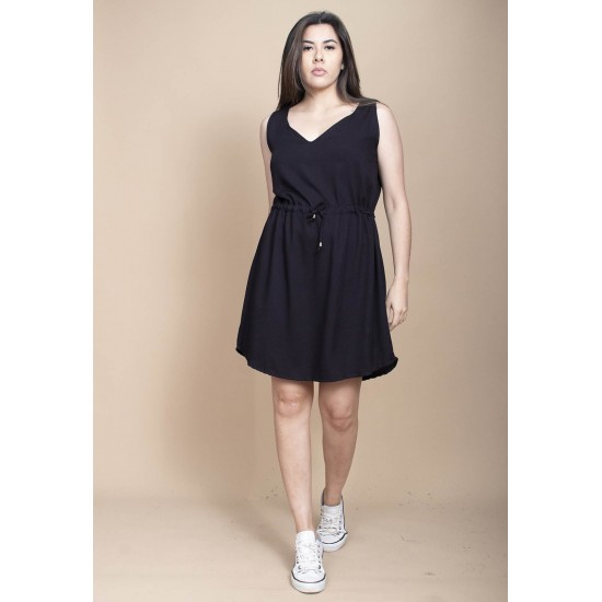 Vestido Plano Curto Preto