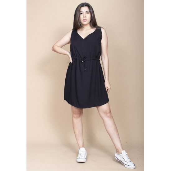 Vestido Plano Curto Preto
