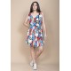 Vestido Plano Curto Estampa Floresce