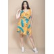 Vestido Plano Curto Estampa Aurora Botânica