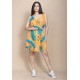Vestido Plano Curto Estampa Aurora Botânica