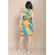 Vestido Plano Curto Estampa Aurora Botânica