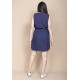 Vestido Plano Curto Azul Marinho