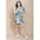 Vestido Curto Pataxô Viscose Mullet Decote V Estampa Brisa Botânica