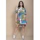 Vestido Curto Pataxô Viscose Mullet Decote V Estampa Brisa Botânica