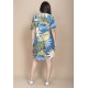Vestido Curto Pataxô Viscose Mullet Decote V Estampa Brisa Botânica