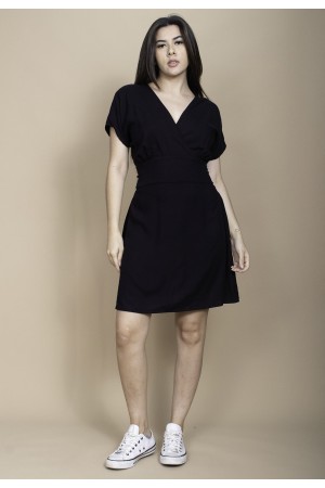 Vestido Curto Viscose Elastex nas Costas Preto