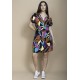 Vestido Curto Viscose Elastex nas Costas Estampa Aurora Urbana