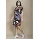 Vestido Curto Viscose Elastex nas Costas Estampa Aurora Urbana