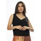 Blusa Regata Viscose Gola V Preto