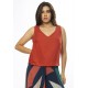 Blusa Regata Viscose Gola V Terracota