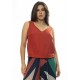 Blusa Regata Viscose Gola V Terracota