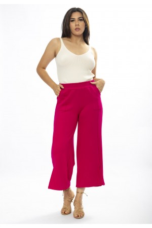 Calça Pantacourt Malha Encorpada Pink