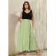 Saia Midi com Zíper Verde Menta