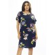 Vestido Curto Viscose com Bolso Estampa Festa das Flores Azul