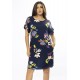 Vestido Curto Viscose com Bolso Estampa Festa das Flores Azul