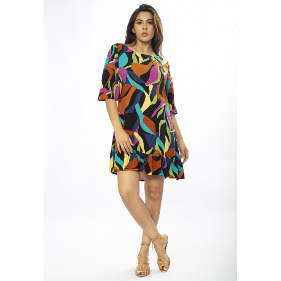 Vestido Curto Viscose Estampa Aurora Urbana