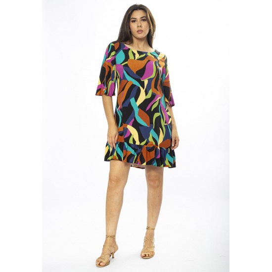Vestido Curto Viscose Estampa Aurora Urbana