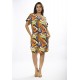 Vestido Curto Viscose com Bolso Estampa Cores Vibrantes