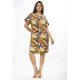 Vestido Curto Viscose com Bolso Estampa Cores Vibrantes