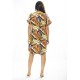 Vestido Curto Viscose com Bolso Estampa Cores Vibrantes