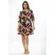 Vestido Curto Viscose Estampa Pétalas Noturna