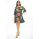 Vestido Curto Viscose Estampa Explosão Floral
